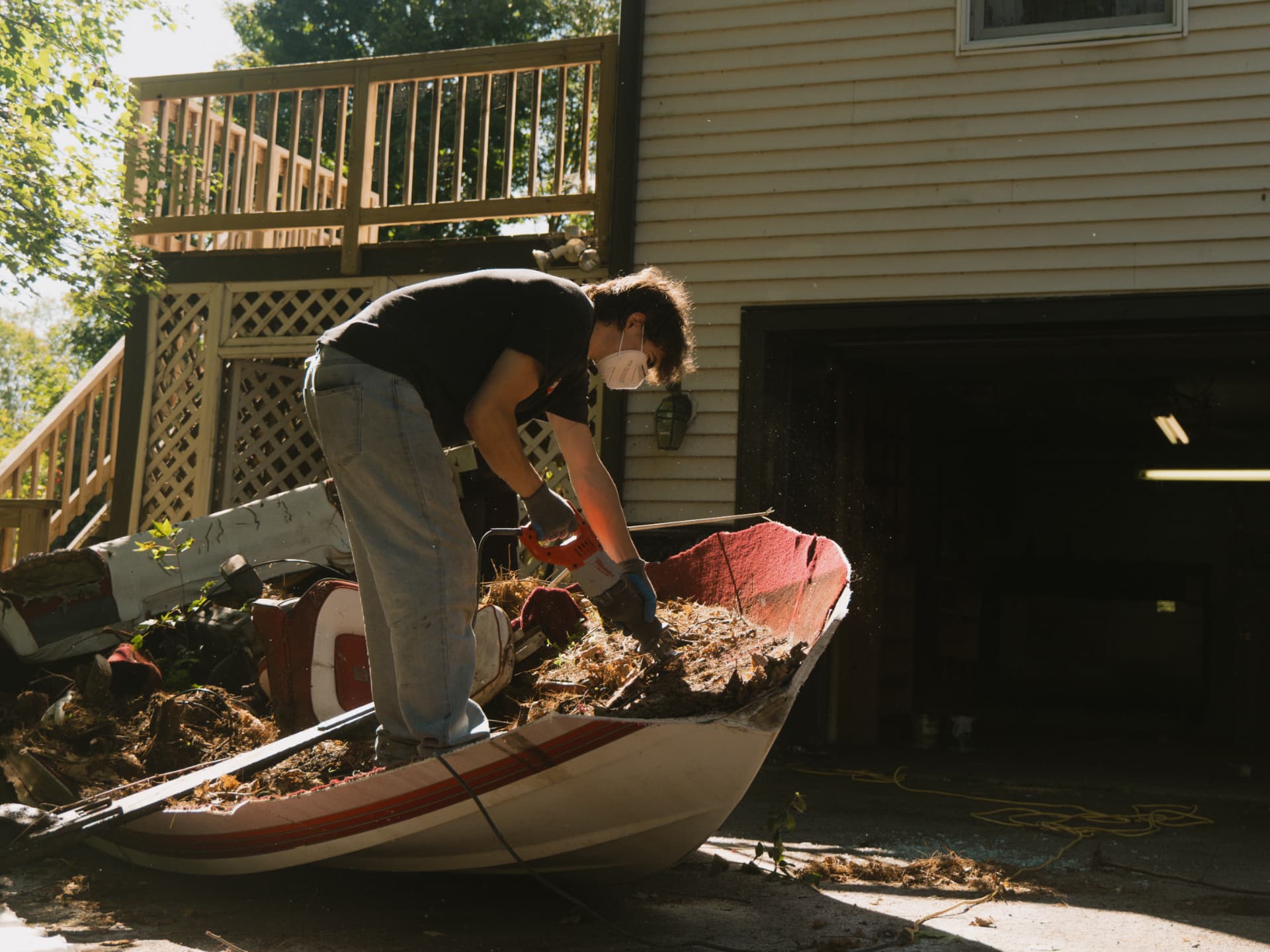 Clearing debris from a property
